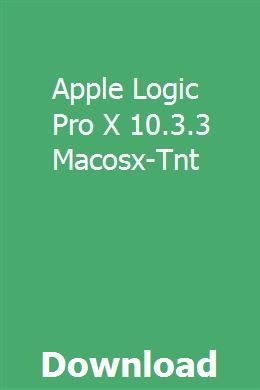 Logic Pro X 10.3 Mac Download Free